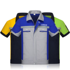 New Fashion Stock Men Worker Short Sleeve Shirts Engineering Outdoor Safe Overalls Sets With Custom logo - Image 6