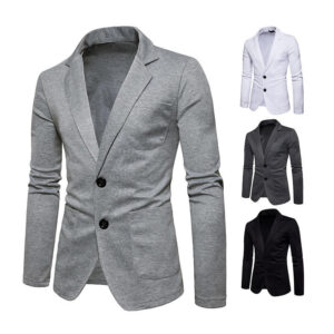 Fashion Men's Clothing Long Sleeve Slim Suit Blazer Jacket for Men Casual Plus Size Two Button Blazers - Image 1