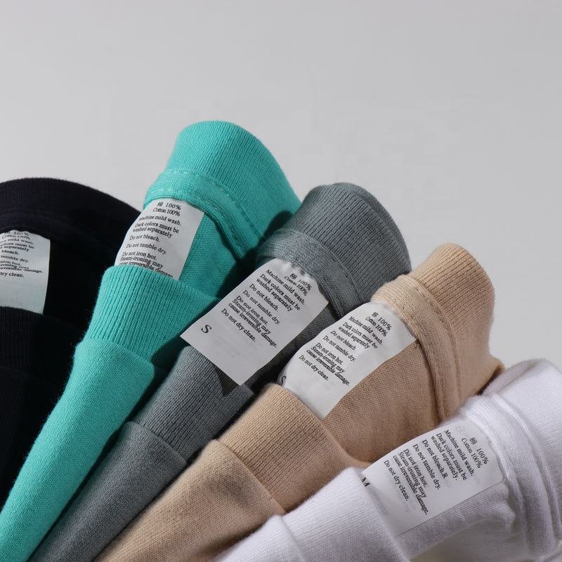250gsm High Quality 100% Cotton Men T Shirts Luxury Drop Shipping 1pcs Oversized Heavyweight T-Shirt Thick Collar Blank Tee