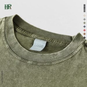 Custom Acid Wash Blank Graphic T Shirt 260g Cotton Oversize Long Sleeve Vintage Washed T Shirts - Image 1