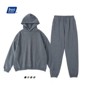 100% Cotton High Quality Oversize Hoodies and Sweatpants Sweatsuits Custom Printed With Logos Men's Clothing - Image 1