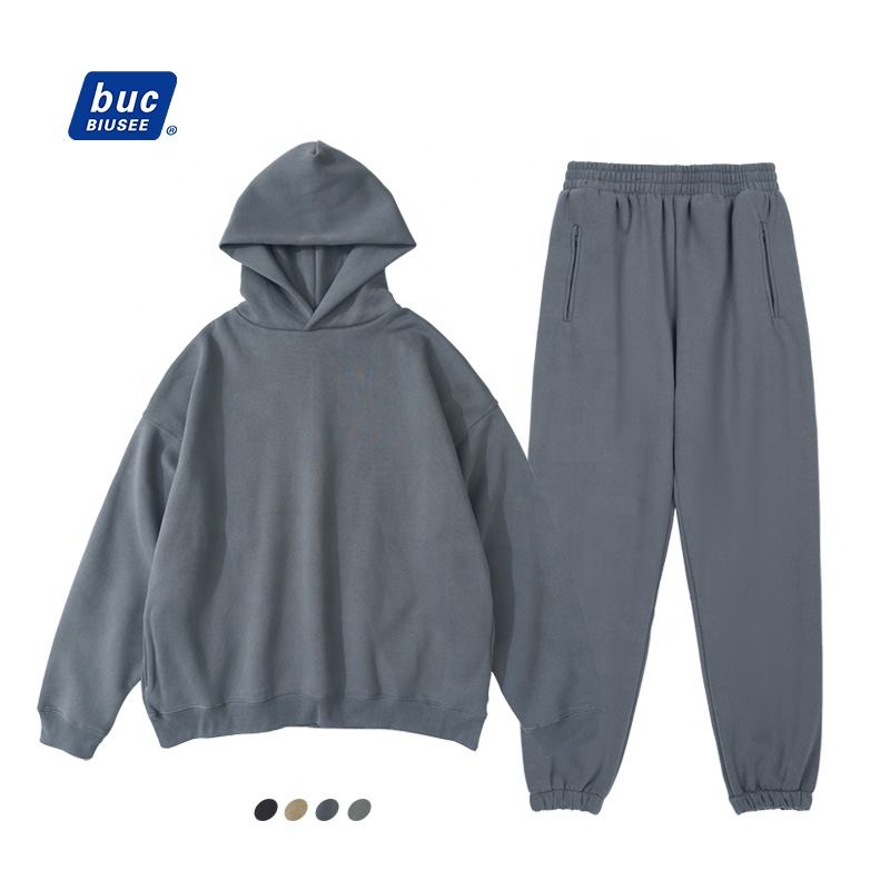 100% Cotton High Quality Oversize Hoodies and Sweatpants Sweatsuits Custom Printed With Logos Men's Clothing