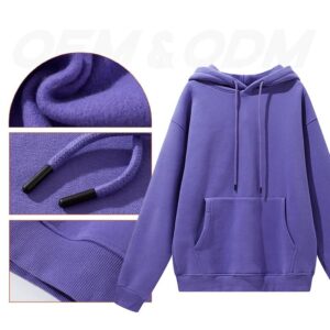 Wholesale High Quality Logo Custom Hoodie 100% Cotton Blank Fleece Plus Size Men's Hoodie - Image 2