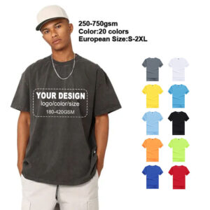 Custom Men's Clothing Unisex High Quality Heavyweight Oversized Short Sleeve Street Wear T Shirt - Image 7