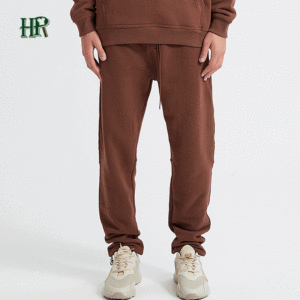 Wholesale Custom Printed Logo Sweatpants 100% Cotton Plain Fleece Mens Jogger Pants - Image 4