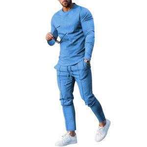 Fall and Winter Men Two Piece Sets Casual Tracksuit O Neck Long-sleeved Pullover Trousers Set for Men Streetwear Men's Clothing - Image 6