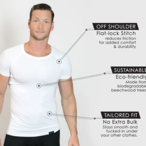 Ultra-soft Breathable Bamboo Fabric Is Softer and More Water-absorbent Luxurious Sweat Proof Undershirt Men Branded logo T-shirt - Image 2