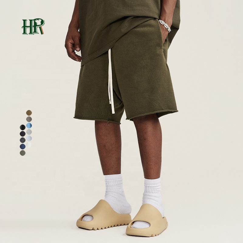 350 Grams and 100%Cotton Wholesale Gym Shorts for Men Set Two Piece Summer Shorts With Custom Men