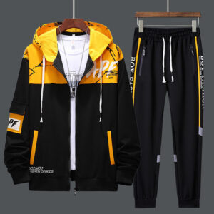 Men's Clothing 2024 Plus Size Men's Sets Casual Full Zip up Hoodies and Sweat Pants Set Fashion High Quality Print Men's Set - Image 1