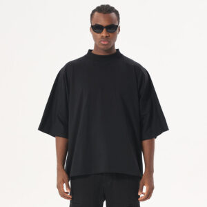 300gsm Heavyweight Cropped Boxy t Shirt Men Short Sleeve Custom Tee Screen Printing t Shirt - Image 2