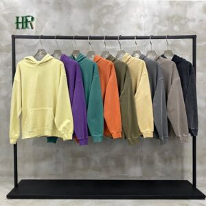 High Quality Heavyweight French Terry Vintage Sweatshirt Custom Hip Hop Oversized Drop Shoulder Men's Hoodie Embroidery - Image 4