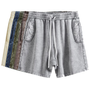 Gray Vintage Shorts Hot Sale Heavyweight Summer Shorts Men's Acid Wash t Shirt and Shorts - Image 1