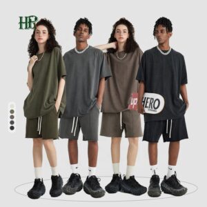 Customize Men Summer Tracksuit Short Set Unisex Sweatsuit Printed Short Sleeve Summer Shorts T Shirt Set for Men - Image 1