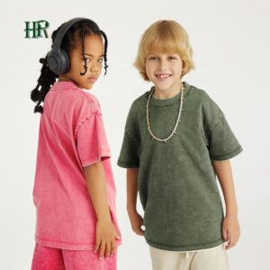 100% Cotton 270 Grams Plain Children's Custom Logo Kids T Shirts for Boys and Girls - Image 2