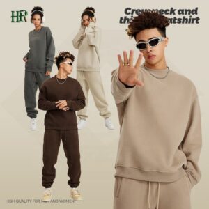 High Quality Printing  Blank Custom Crewneck Unisex Oversized Hoodies Sweatshirts - Image 2