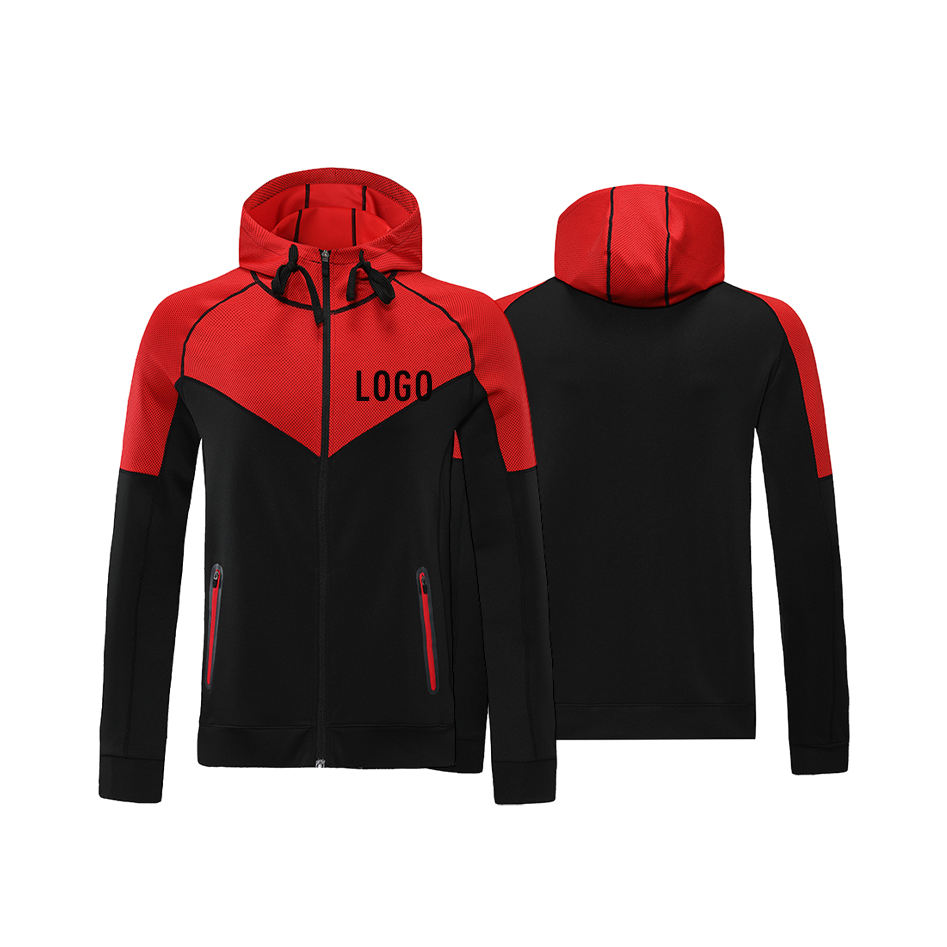 Wholesale Full Zip Tracksuit Jacket High Tech Quick Dry Athletic Workout Sports Jacket With Hoody