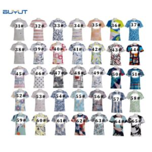 RTS DIY Printable Customized Logo Dye Tied Pattern Tee Shirt Sublimation Blank Faux Bleached T-shirt - Image 1