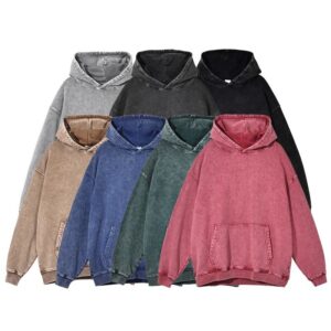 Customized Heavy Weight Cotton Hoodie Pullover Oversized Men French Terry Vintage Washed Hoodie - Image 4