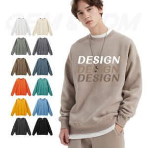 High Quality 100% Cotton Fleece Sweatshirt Custom Wholesale Men Heavy Weight Crewneck Sweatshirt - Image 1