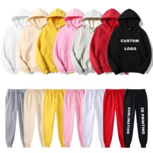 YUDI Wholesale Cheap Cotton Polyester Hoody Sweat Pants Blank Custom Oversized Unisex Workout Sweatpants and Hoodies Jogger Set - Image 7