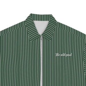 New Shirt Customized Men's Summer Stripe Loose Zipper Shirt Japanese Retro Trendy Casual Short Sleeved Shirt - Image 3