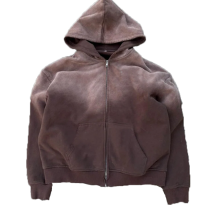Custom Streetwear Hoodie No String Fleece Blank Zip up Vintage Double Layer Acid Wash Sun Faded Distressed Hoodies for Men - Image 2