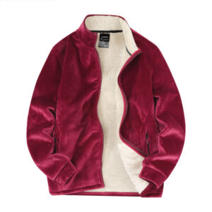 Custom logo Men's Cashmere Winter Sports Casual Stand Collar Cardigan Jacket Loose Size Warm and Thick Coat - Image 1