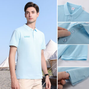 High-end Custom Pure Combed Cotton Men's Polo Shirts With Personal logo Short Sleeve Golf t Shirts - Image 3