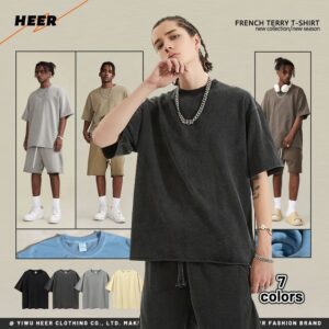 Men Street Wear Cotton T Shirt Custom 250 Gsm Vintage Acid Wash Drop Shoulder Oversized Blank T Shirts - Image 2
