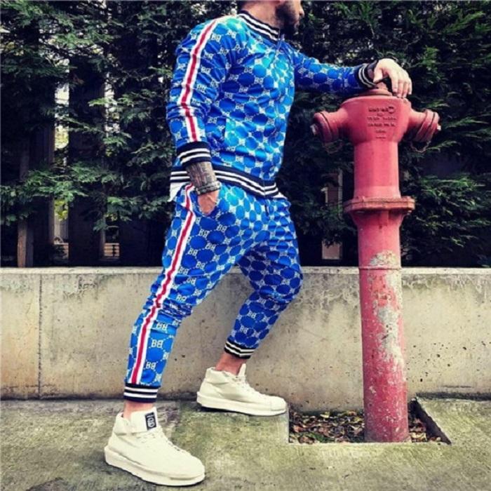 New Men's Sportswear Trousers + Jacket Fitness Men's Suit Jogger Casual Streetwear Fashion Men's Clothing