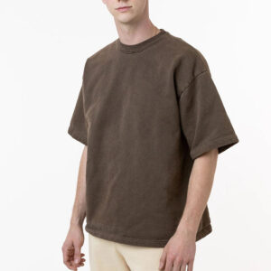 Men T-shirt Sports Cotton Fit Drop Shoulder Brand Blank Mens T-Shirts Oversized Pure Color 280g Stylish Tee - Image 2