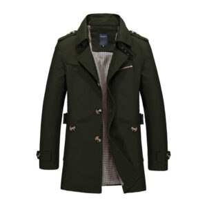 Men's Slim Fit Casual Mid-length Spring Coat Cotton Washed Leisure Business Clothing Thin Parka Jacket for Men - Image 5