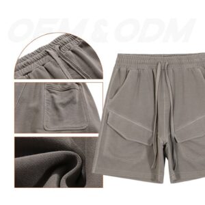 Summer High Quality Custom Logo Designer Popular Washed Vintage Athletic Pocket Shorts for Men - Image 2