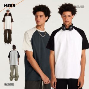 Raglan Sleeves Standard Fit T-Shirt Color Combination High Quality Custom Design Round Neck Tees - Image 1