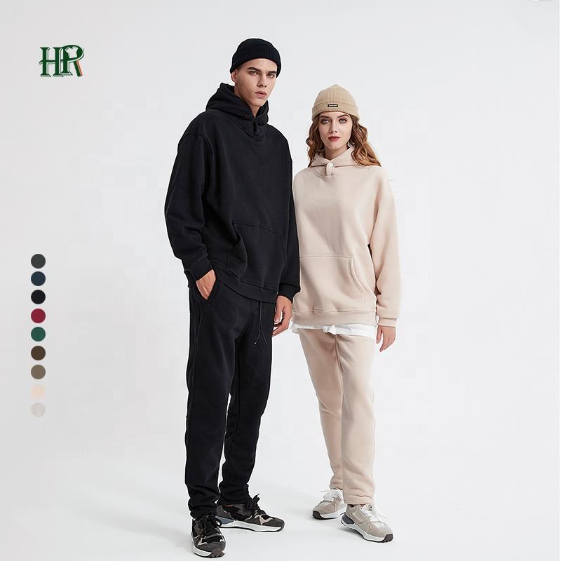 Men's Cotton Sweatpants and Hoodie Set Loose Street Wear Joggers Set Hip Hop Fashion Sweatsuit Man