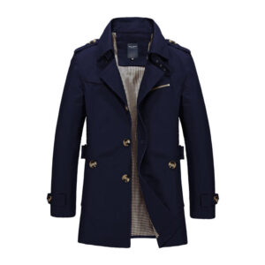 Men's Slim Fit Casual Mid-length Spring Coat Cotton Washed Leisure Business Clothing Thin Parka Jacket for Men - Image 4