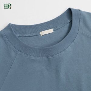 Custom High Quality Men Mock Neck  T-shirt 100% Cotton Heavyweight Drop Shoulder Blank T-shirt for Men - Image 2