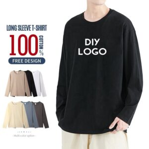Customized New Men's T-Shirt Cotton Long Sleeve T-Shirt Summer Clothing Women's T-Shirt Embroidered Logo Fashion Print - Image 1