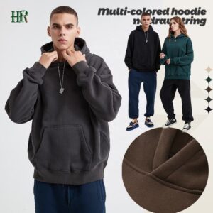 Custom Cotton Fleece Pullover Men Oversized Heavy Weight Cropped Boxy Fit Blank Hoodies - Image 2