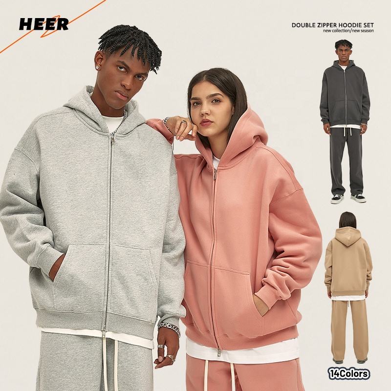 Hoodies and Sweat Pants Set Oversized Street Style High Quality Heavy Weight Casual Custom Men's Sets