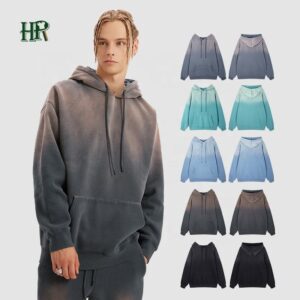 Wholesale Vintage Washed Graphic Print Hoodie French Terry Mens Distressed Hoodie - Image 3