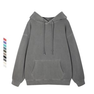 High Quality Pullover Cotton Washed Vintage Terry Plain Custom Hoodies Printed With Your Own Logos Men's Clothing - Image 3