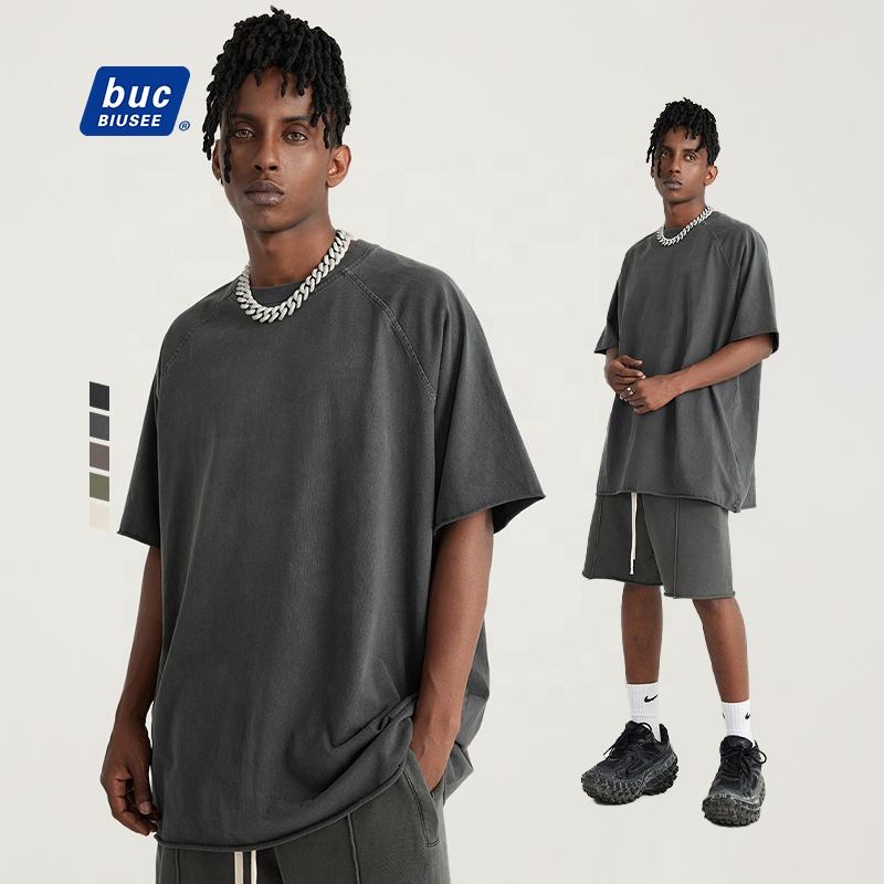 Wholesale Oem 100% Cotton Mens Vintage Clothing Custom Dtg Print Heavyweight Oversized Acid Wash T Shirt