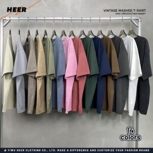 Fall Shoulders High Quality Heavy Weight Oversize 100%Cotton Wholesale  Custom Vintage Washed T-Shirts Men Women - Image 3