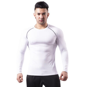 Aoyema Wholesale Compression Gym Shirts Clothing Long Sleeve Slim Fit Fitness Cheap Sport T Shirt for Men - Image 5