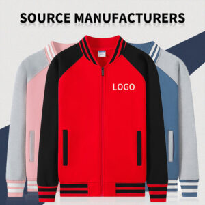 First Grade Custom Embroidery Printing logo Baseball Sweatshirts Zipper Stand Collar Cotton Sweaters Jackets for Men - Image 2
