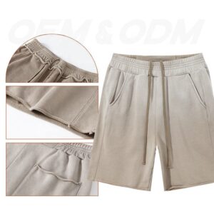 Custom Plain French Terry 100% Cotton Street Acid Wash Running Gym Sports Plus Size Vintage Men Shorts - Image 2