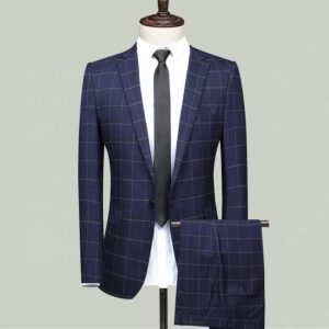 In Stock Wholesale Men Clothes High Quality 2 Piece Grooms Wedding Business Formal Suits Set for Men Clothes - Image 2