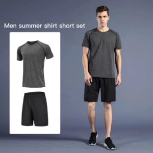 Custom Men Two Piece Summer Shirt Short Sets Workout Clothing Gym Fitness Sport Wear Sets for Men - Image 4