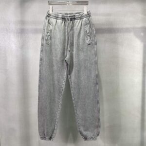 Customized logo 100% Cotton Heavy Weight Acid Washed Sweat Pants Winter Plain French Terry Custom SweatPants - Image 4